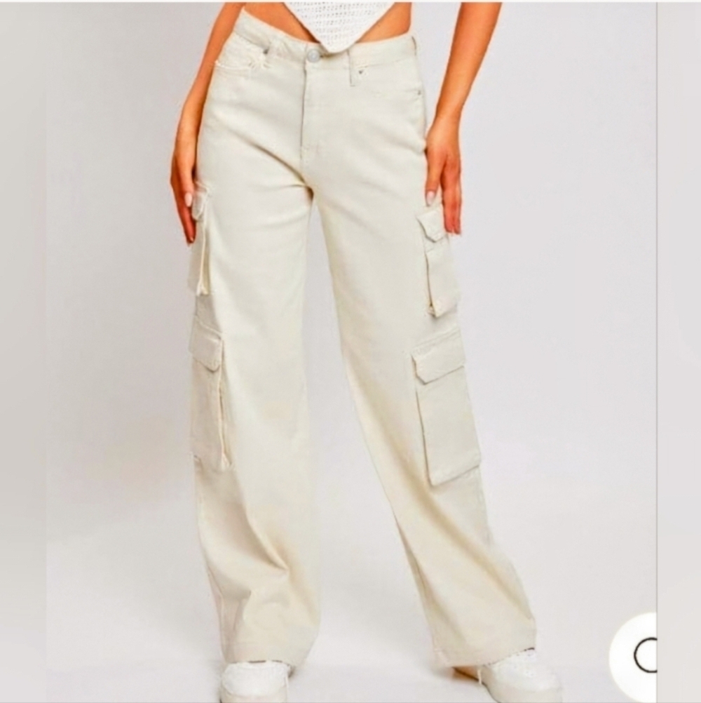 American Bazi Women's Wide Leg Cargo Jeans